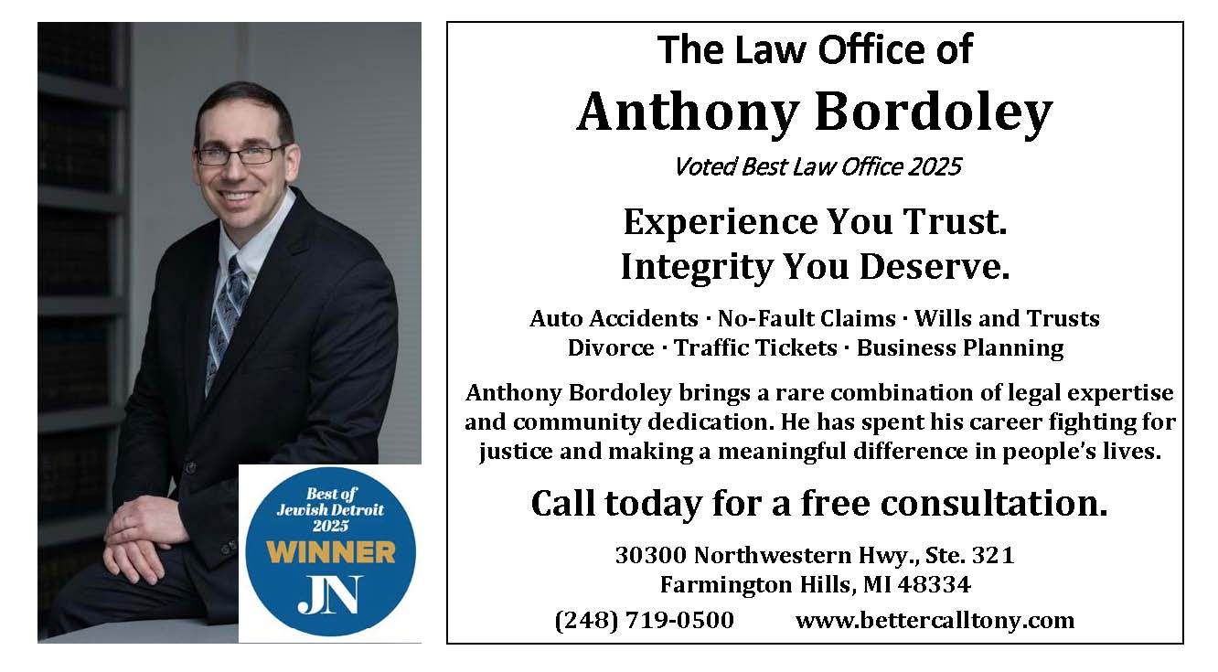Ad for The Law Office of Anthony Bordoley